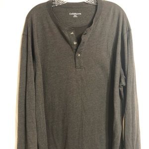 Croft & Barrow Men’s Brown Long-sleeved Henley XXL